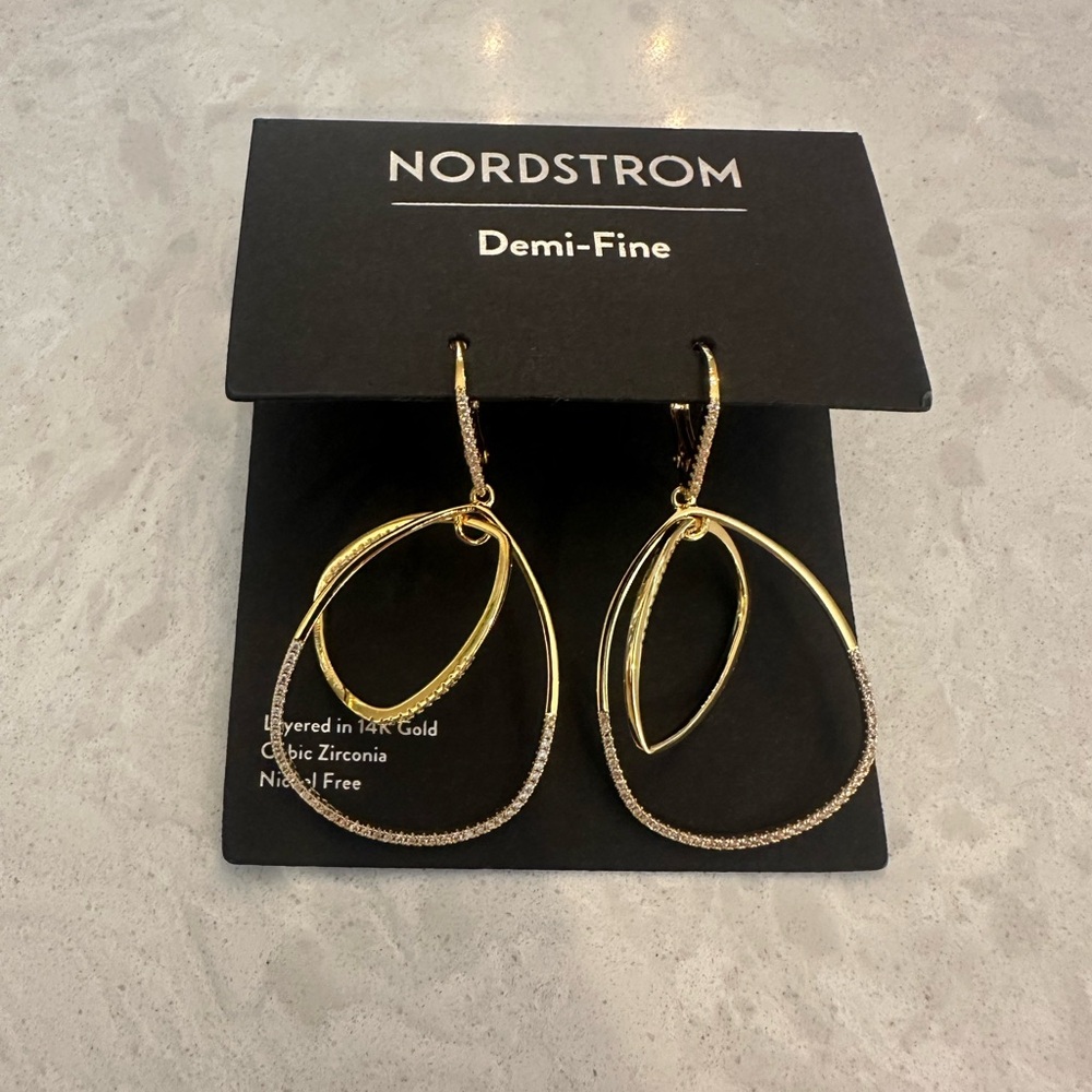 Nordstrom Demi-Fine Gold and Silver Hoop Earrings
